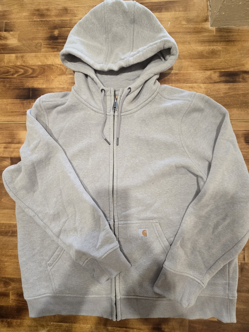 Carhartt Men's Light Gray Full-Zip Hooded Sweatshirt